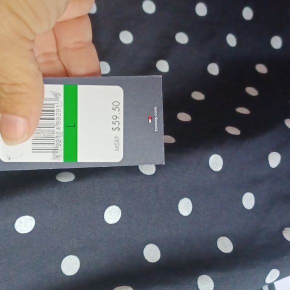 Tommy Hilfiger Dress, Large, Navy w/white polka dots - Picture 6 of 7